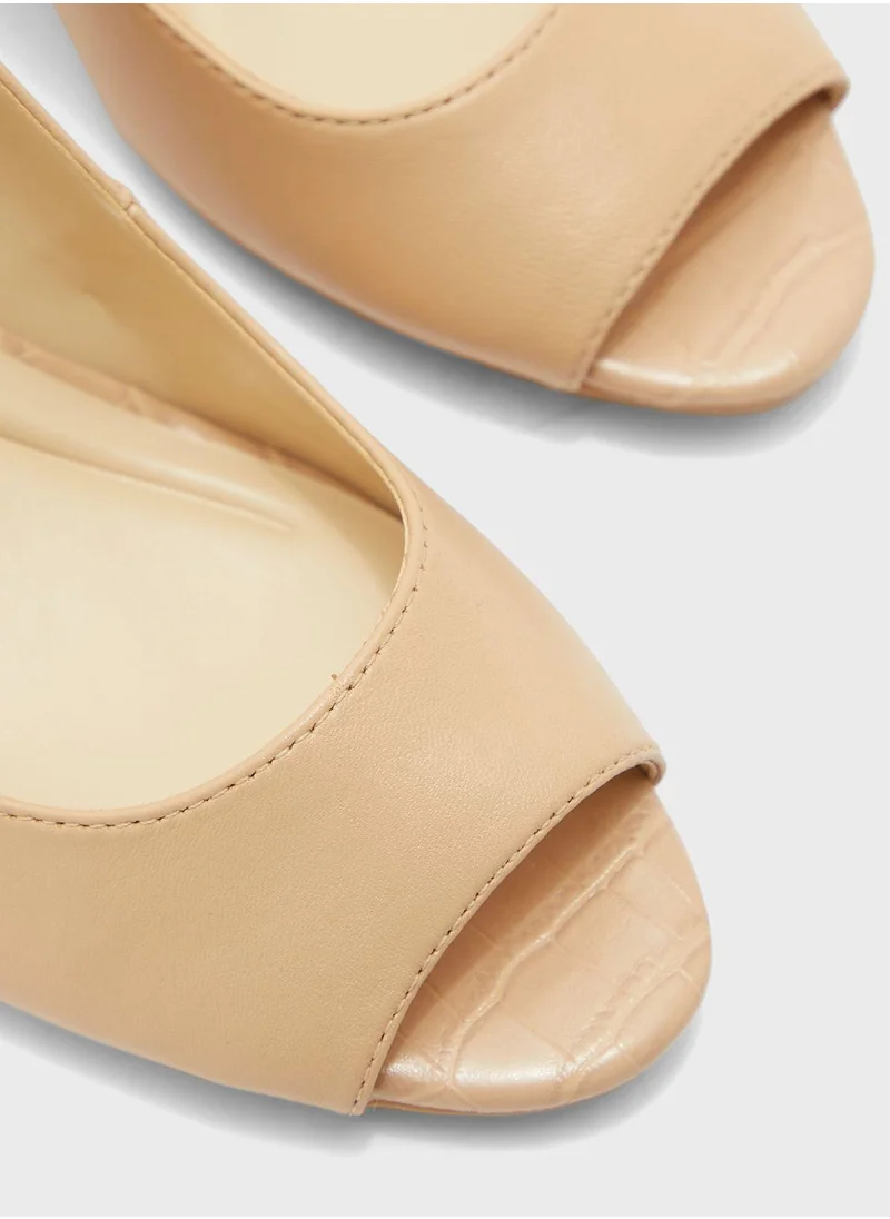 NINE WEST Cape9X9 Open Toe Mid-Heel Pumps