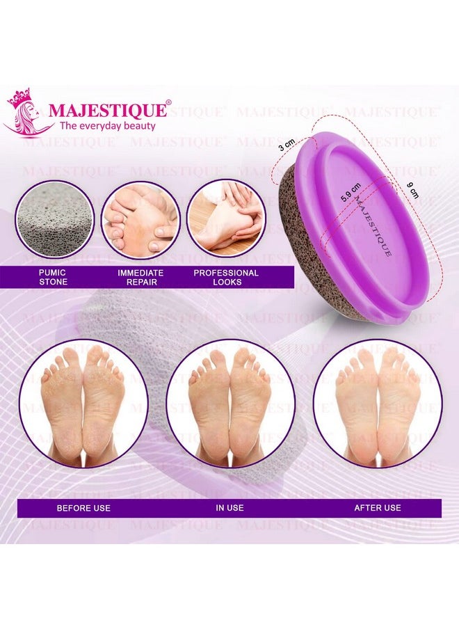 MAJESTIQUE Majestique Oval Pumice Stone | Pumice Stone for Feet | Callus Remover Scrubber Stone | Dead Skin Remover Stone for Feet | Pedicure Bathing Pumice Stone -Color May Vary  - Image 2