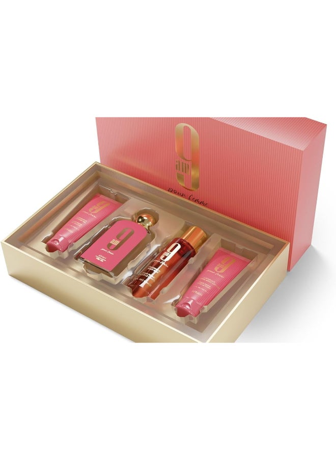 Afnan Gift Set 9 Am Femme Eau De Parfum 100 Ml + Shower Gel 100 Ml + Body Lotion100 Ml + Body Mist 150 Ml, Perfume Gift Set For Women  - Image 2