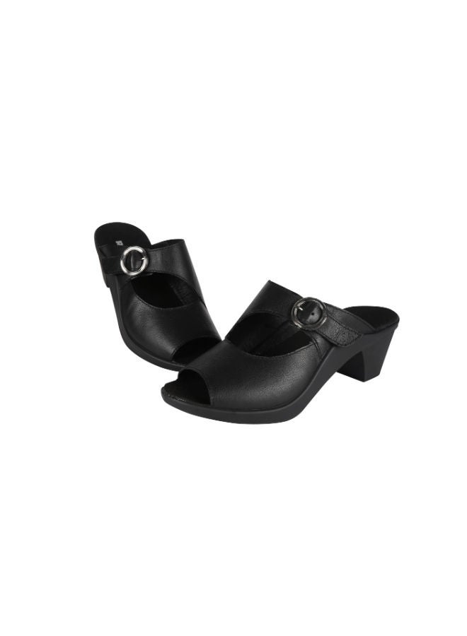 Romika Ladies Block Heel Sandals 27161-AR491 100 Black - Image 2