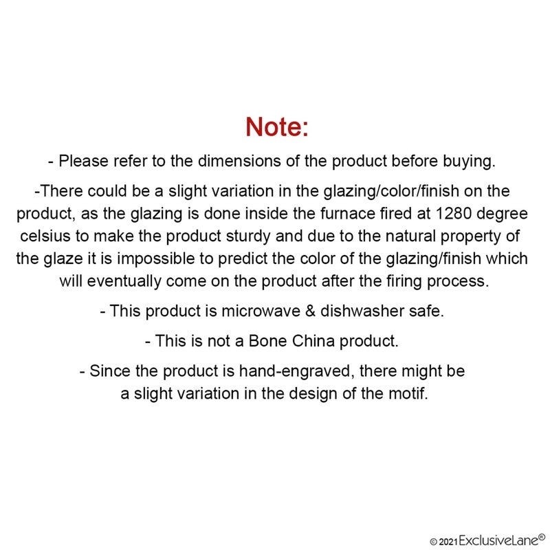 ExclusiveLane 'Peacock Boulevard' Hand-Engraved Small Ceramic Plates Ceramic Quarter Plates Side Plates (Set of 6, Dishwasher & Microwave Safe) - Ceramic Plate Snacks Plates Pasta Plates Dinnerware - Image 5