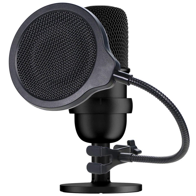 SUNMON SoloCast Microphone Pop Filter Mask Shield For HyperX SoloCast Mic, 4 Inch 3 Layers Windscreen with Flexible 360°Gooseneck Clip by SUNMON - Image 2