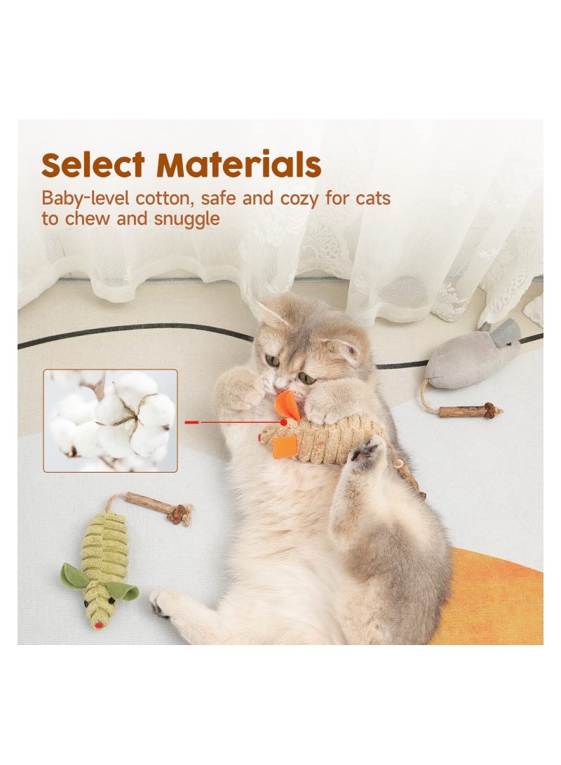 Zikra 3Pcs Catnip Mice Toys, Silvervine Interactive Cat Toy Indoor Cat Exercise Toy Kittens Dental Chew Toy Matatabi Plush Animals Catnip Enrichment Toy Interactive Kitten Play for Exercise - Image 5
