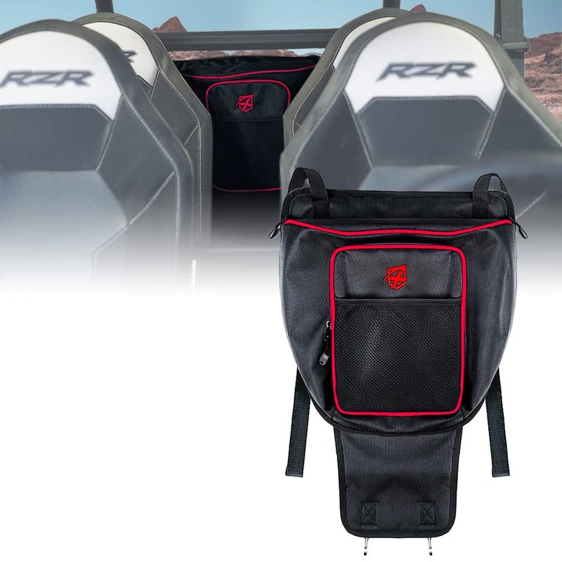 Xprite Xprite UTV RZR Center Seat Storage Bag Compatible with 2008-2021 Polaris Razor 570 800 S 900 1000 XP Turbo, w/Water Resistant Zippers Offroad Cab Pack Pocket - Red  - Image 1