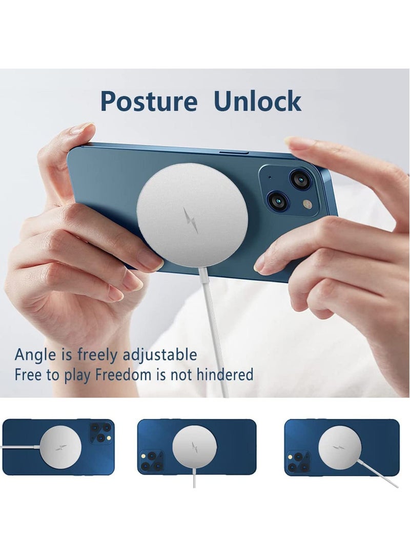 شاحن لاسلكي مغناطيسي، شحن لاسلكي سريع 15 واط متوافق مع شاحن ماج-سيف لهواتف آيفون 12/12 برو/12 برو ماكس/12 ميني/آيفون 13/13 ميني/13 برو/13 برو ماكس/آيفون 14/14 بلس/14 برو/14 برو ماكس - Image 3