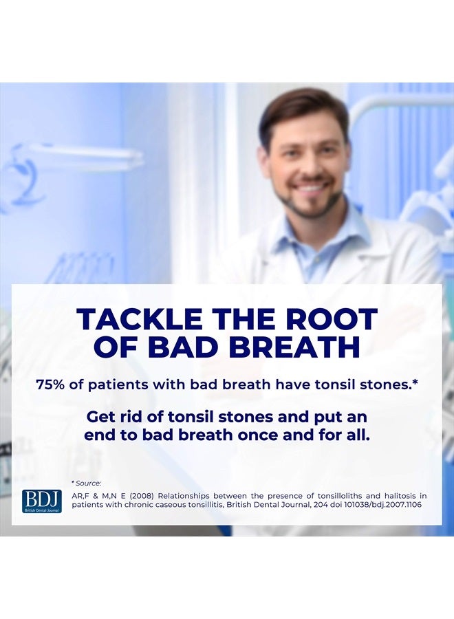 ORAVIX أورافكس أداة إزالة حصى اللوزتين، مكافحة رائحة الفم الكريهة، التنقل بسهولة في تجاويف اللوزتين، أداة إزالة حصى اللوزتين مع 3 فوهات وضوء LED، منظف اللوزتين، إزالة حصى اللوزتين في المنزل، عبوتين من أداة الكشط - Image 5