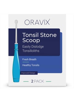 ORAVIX Oravix Tonsil Stone Remover, Fight Bad Breath, Easily Navigate Tonsil Crypts, Tonsil Stone Removal Tool with 3 Nozzles & LED Light, Tonsil Cleaner, Tonsil Stones Removal at Home, 2 Pack Curettage Pick  - Image 1