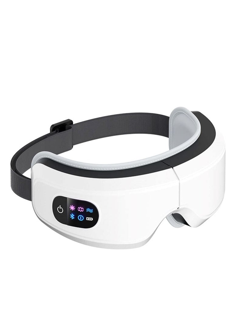 Excefore Eye Massager with Heat and Vibration, Hot Compress Eye Mask, Bluetooth Music Rechargeable Eye Protector, for Relax and Reduce Eye Strain Dark Circles Eye Bags Dry Eye Improve (White) - Image 2