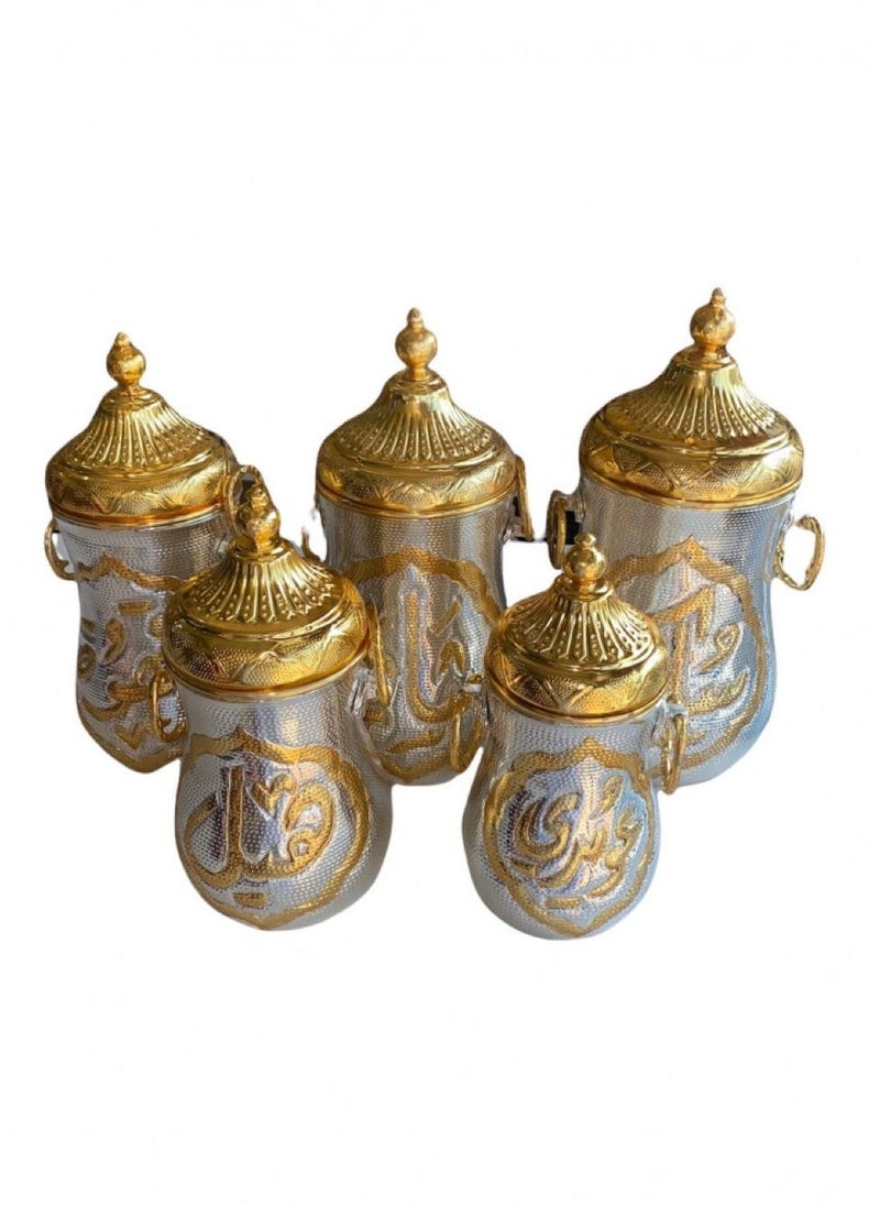 ماركة غير محددة - طقم علب سكر وشاي فاخر 5 حبات - Image 1