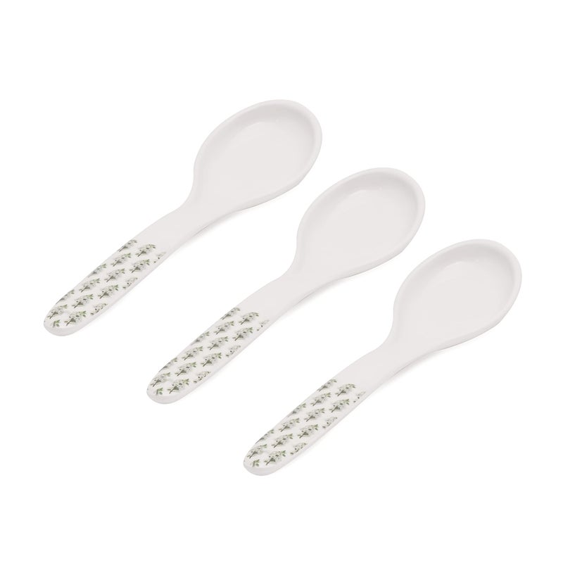 Bataniya Melamine Serving Spoon Set of 3 Piece, Lilly Floral - Image 1