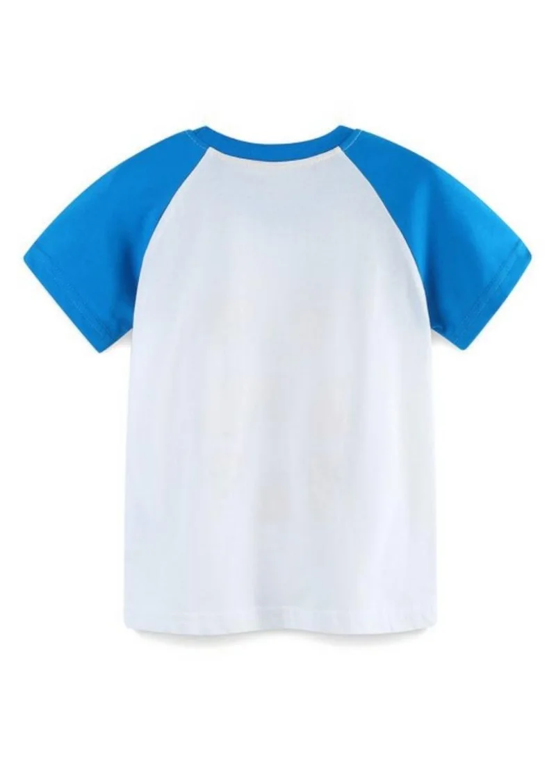 YUNIQEE White Printed Round Neck Cotton T-shirt