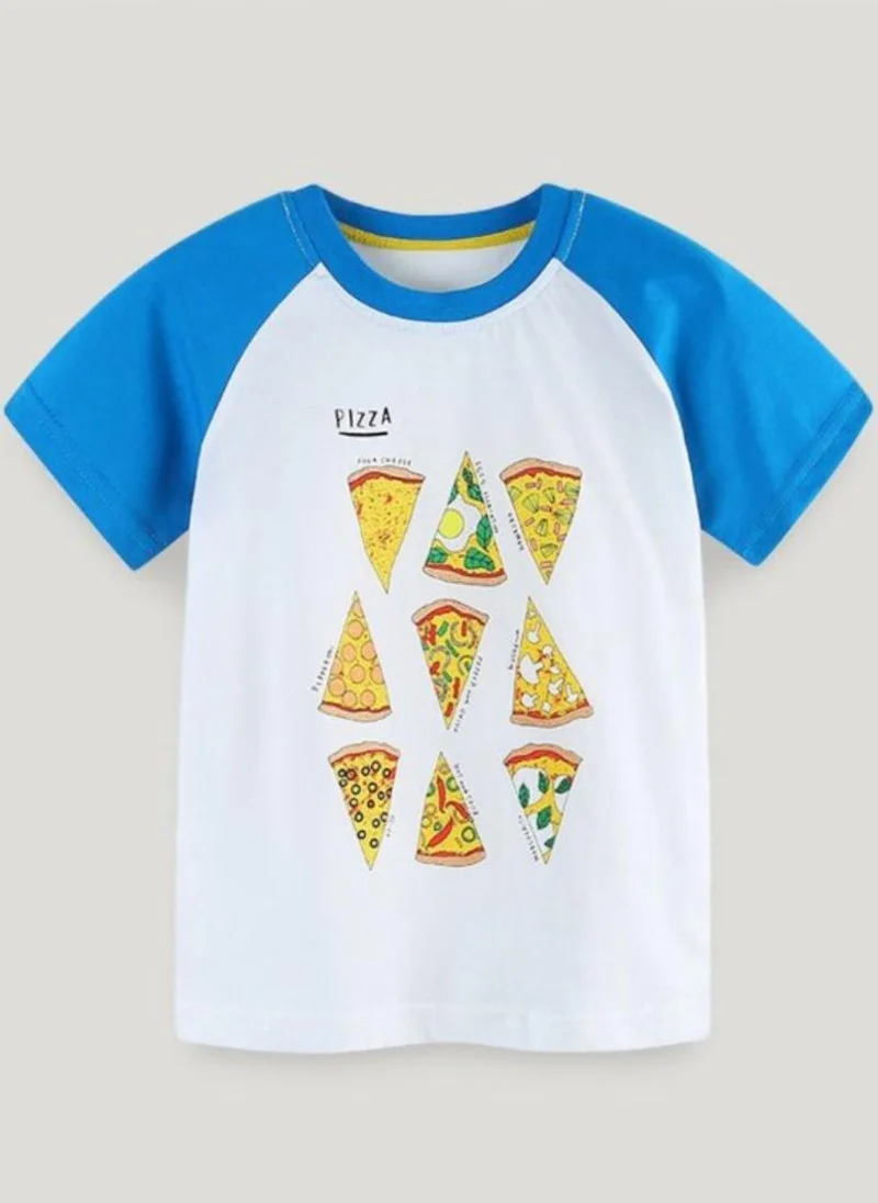 YUNIQEE White Printed Round Neck Cotton T-shirt