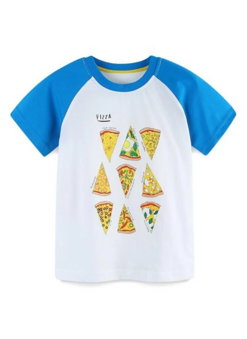 YUNIQEE White Printed Round Neck Cotton T-shirt