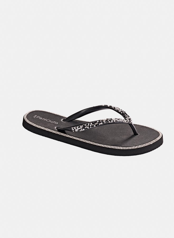 Pantoufla Summer Flipflop Sparkly Black - Image 2