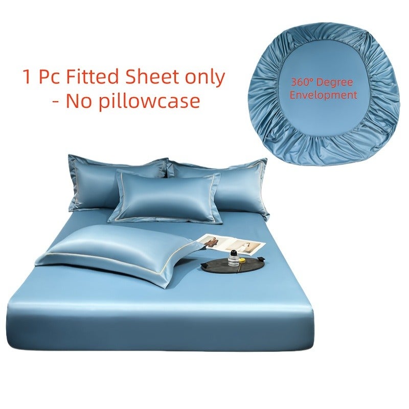 Cooling Bed Sheet for Hot Sleepers, Summer Breathable Mattress Protector with 360° Elastic - Cooling Fabric, 9 Colors, Anti-Wrinkle Fade & Shrink, Machine Washable - Image 1
