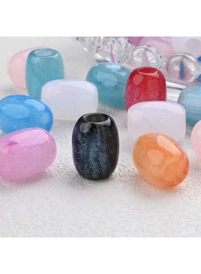 خرز كبير مثقوب 20 قطعة ألوان متنوعة كرات ملساء لصنع المجوهرات و سلاسل المفاتيح و الحرف اليدوية - Image 3