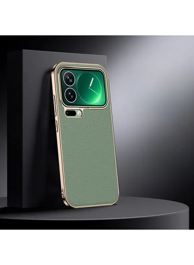 White Gold Plated Top Grain Cowhide Case For Xiaomi 17 - Image 1