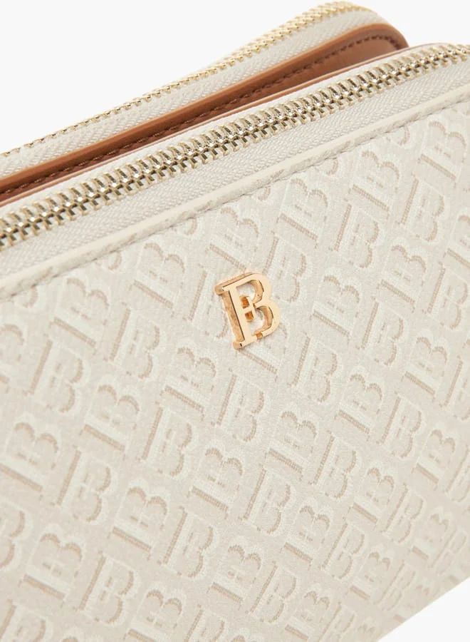 Flora Bella By Shoexpress Womens Monogram Print Crossbody Bag With Zip Closure