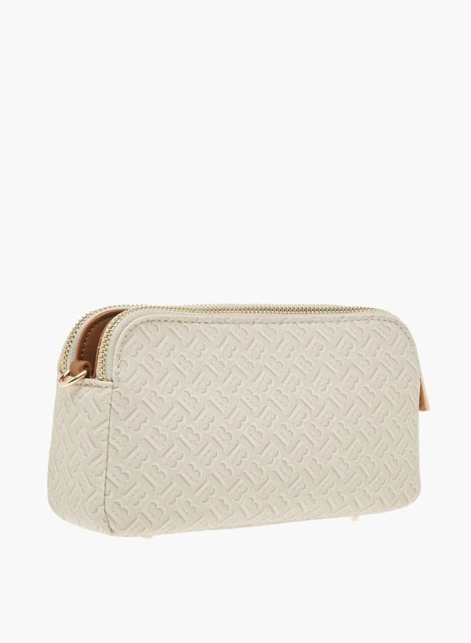 Flora Bella By Shoexpress Womens Monogram Print Crossbody Bag With Zip Closure