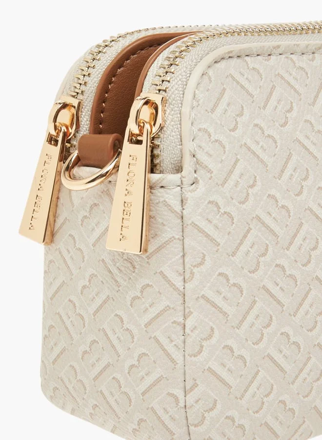 Flora Bella By Shoexpress Womens Monogram Print Crossbody Bag With Zip Closure