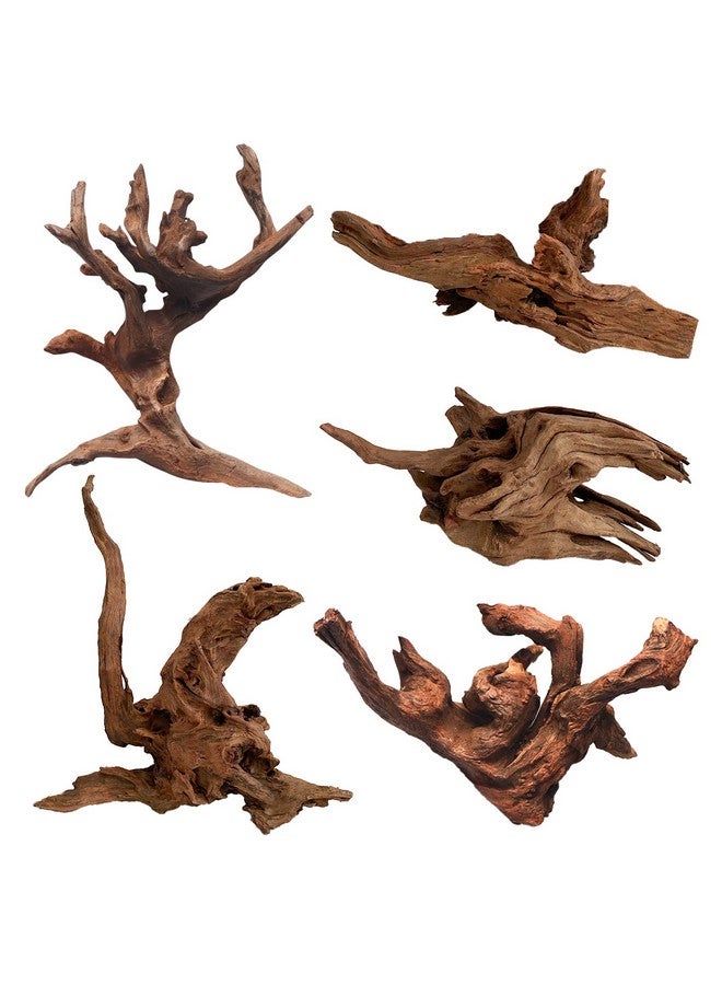 Hamiledyi 5 Pcs Driftwood Branches Aquarium Wood Decoration Natural Fish Tank Habitat Decor Wood For Lizard Assorted SizeSmall - Image 1
