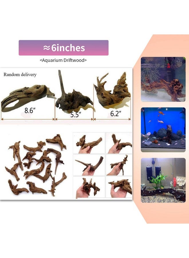 Hamiledyi 5 Pcs Driftwood Branches Aquarium Wood Decoration Natural Fish Tank Habitat Decor Wood For Lizard Assorted SizeSmall - Image 3