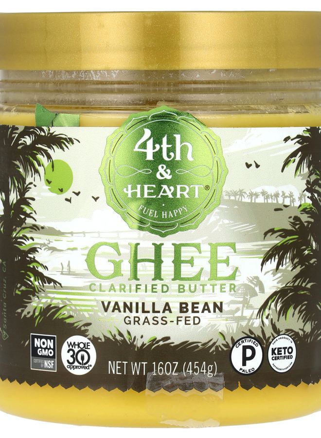 4th & HEART Ghee Clarified Butter Grass-Fed Vanilla Bean 16 oz (454 g)