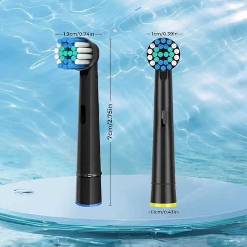 FIRIK Replacement Toothbrush Heads, Compatible with Oral B Braun, 16 Pcs Professional Electric Brush Heads for Oral B Braun Replacement Heads Refill, Black - Image 4