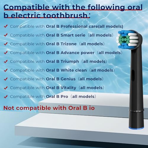 FIRIK Replacement Toothbrush Heads, Compatible with Oral B Braun, 16 Pcs Professional Electric Brush Heads for Oral B Braun Replacement Heads Refill, Black - Image 2