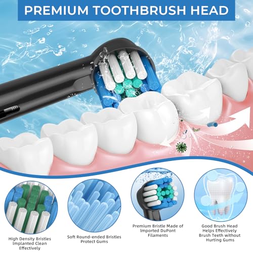 FIRIK Replacement Toothbrush Heads, Compatible with Oral B Braun, 16 Pcs Professional Electric Brush Heads for Oral B Braun Replacement Heads Refill, Black - Image 5