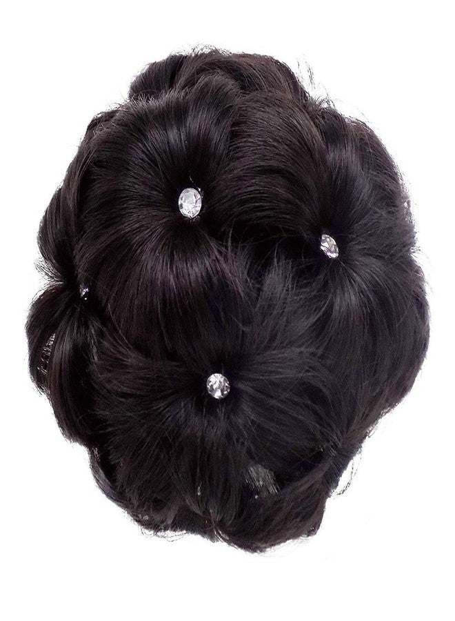 موون آي كعكة شعر صناعية من مون آيز للنساء مع حجر اللؤلؤ جودا بانجا (بني طبيعي) - Image 1