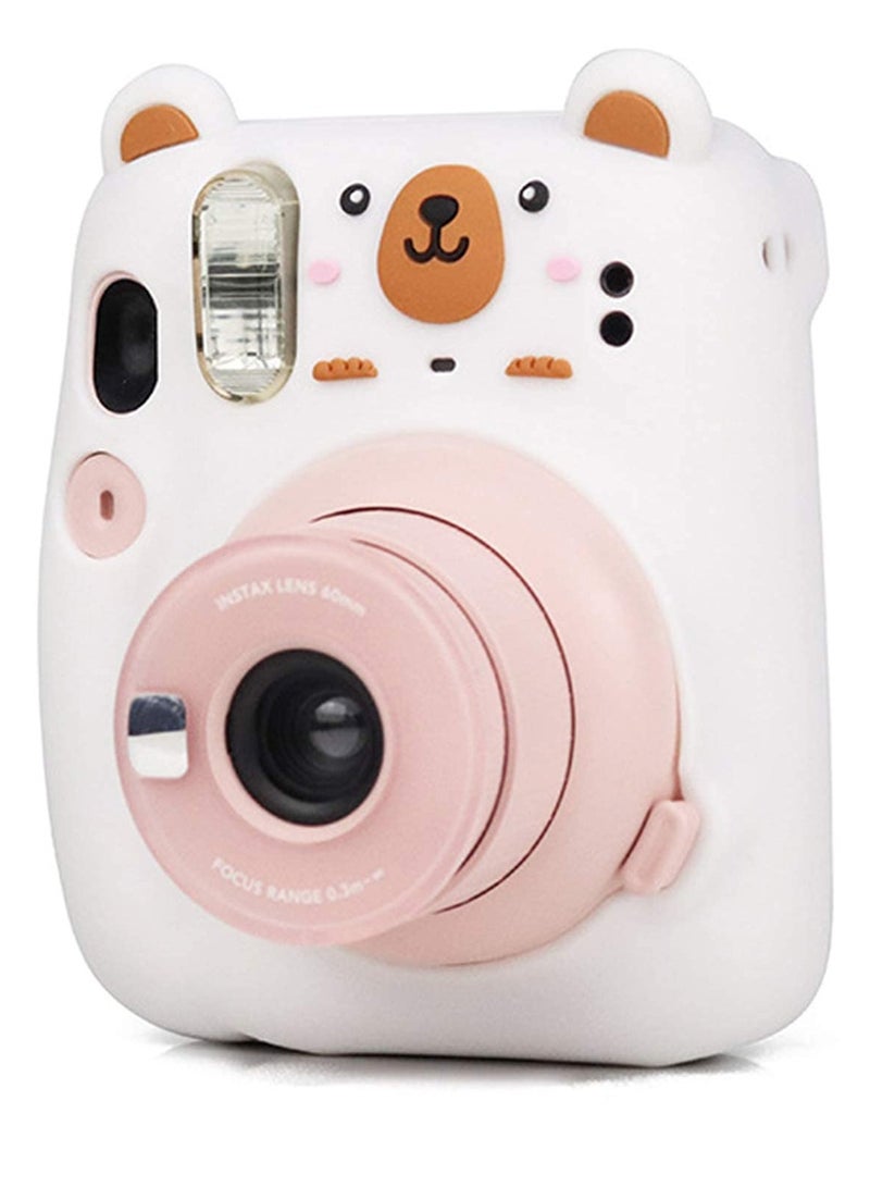 SOLARAE Camera Case for Fujifilm Instax Mini 11, Polaroid Camera Silicone Cute Case for Boys Girls Men Women Scenery Photos Pictures (Bear) - Image 2