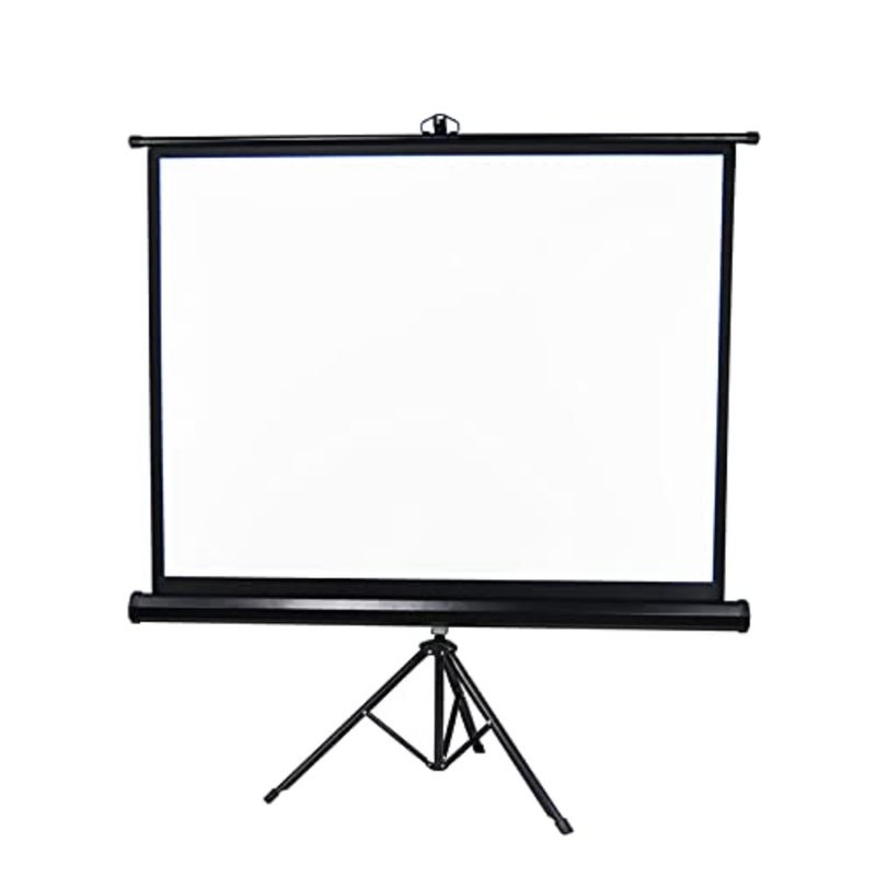 100 inches Projector Screen with Tripod Stand 4:3 Portable Projection Screen 4K 3D Projector Movies Screen for Home Office Indoor Outdoor Use - Image 1