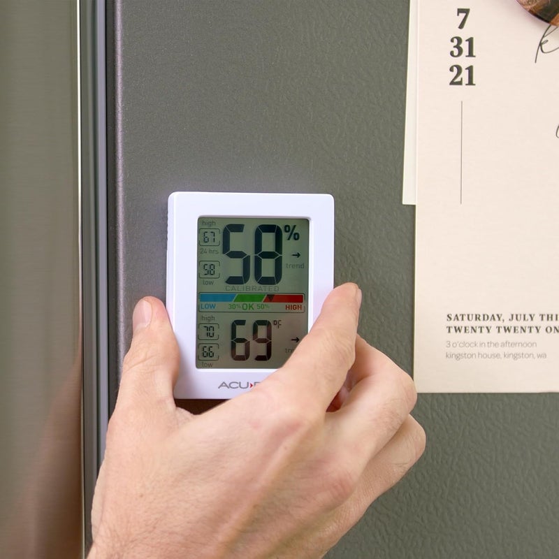 Acurite Digital Hygrometer with Indoor Monitor and Comfort Scale (01083M) Room Thermometer Gauge with Temperature Humidity, 3 x 2.5 Inches, White - Image 3