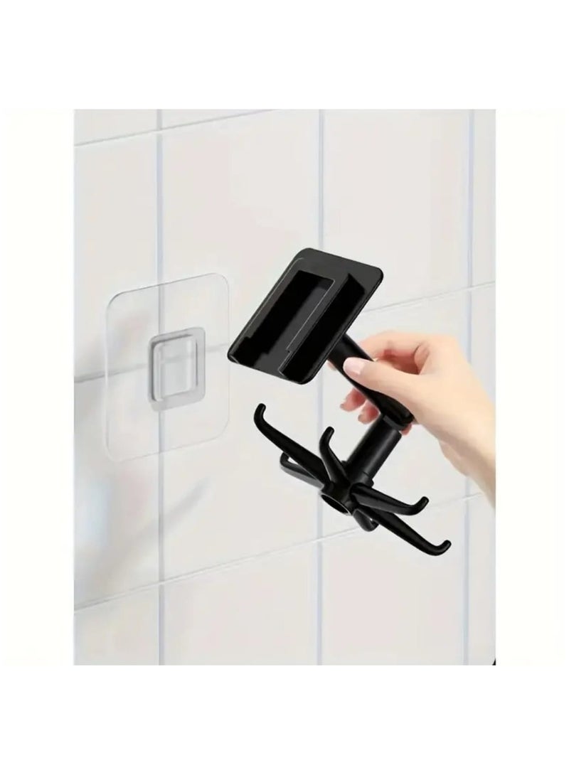 إل ديس قطعة واحدة من حامل الأواني الدوّار 360 درجة – منظم أدوات المطبخ قابل للتوسيع للتثبيت على الحائط، ذاتي اللصق بدون حفر، مزود بخطافات دوّارة لتخزين الملاعق والأواني والمقالي والأغطية وأدوات الطهي - Image 2