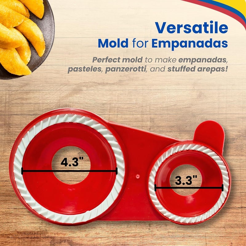 TRAITOOLS Molde para Arepas & Molde para Empanadas – Dough Press Combo with 3 Round Molds (5.9", 4.3", 3.1") – Maquina para Hacer Empanadas y Arepas Colombianas, Pastelitos, Gorditas, Panzerotti, and More - Image 4
