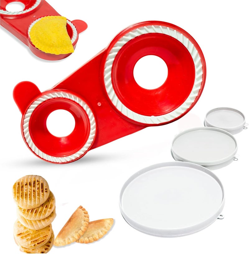 TRAITOOLS Molde para Arepas & Molde para Empanadas – Dough Press Combo with 3 Round Molds (5.9", 4.3", 3.1") – Maquina para Hacer Empanadas y Arepas Colombianas, Pastelitos, Gorditas, Panzerotti, and More - Image 1