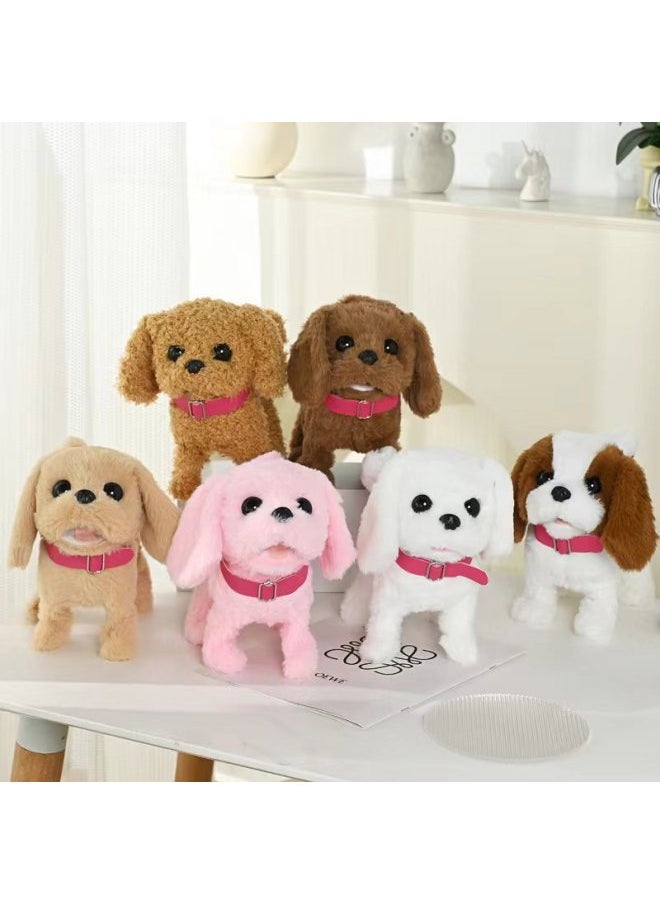 Simulation Electric Plush Golden Retriever Dog Leash Walking Wagging Tail Barking Pet Electronic Children's Toy Dog-Color:White (type B Without Clothes)  - Image 2