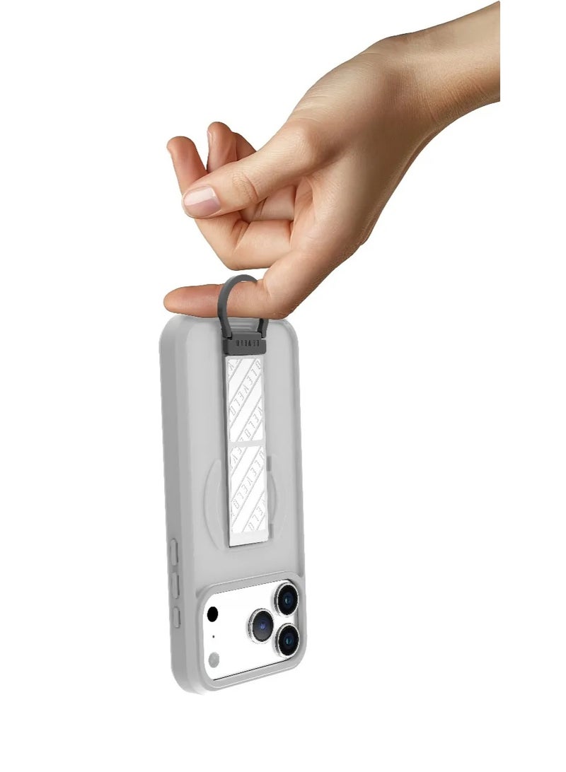 LEVELO iPhone 17 Pro Max MagSafe Morphix Clara Grip Case with Shock-Resistant Bumper and Strong Magnets/ Back Cover with Versatile D-Ring Stand -Silverstone - Image 5