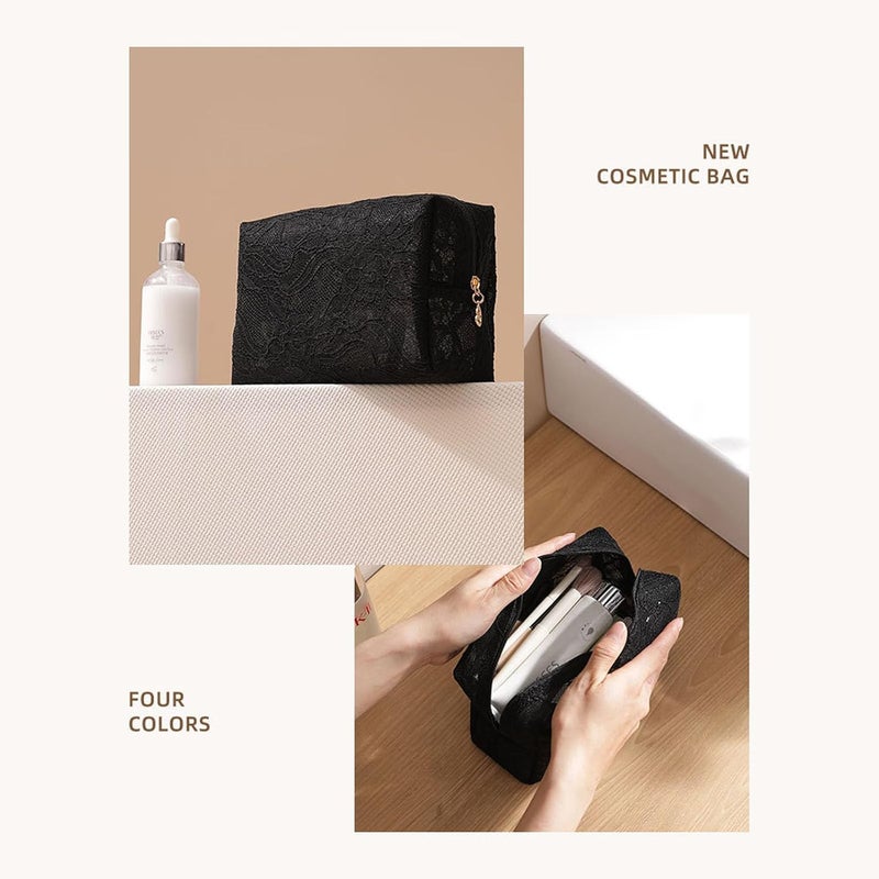 Lace Cosmetic Bag,Nylon Meshes Makeup Bag,Multipurpose Makeup Pouches,Travel Essential Beauty Bag for Women Toiletry Bag - Image 5