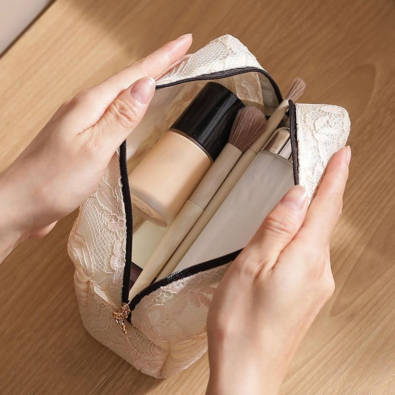 Lace Cosmetic Bag,Nylon Meshes Makeup Bag,Multipurpose Makeup Pouches,Travel Essential Beauty Bag for Women Toiletry Bag - Image 2
