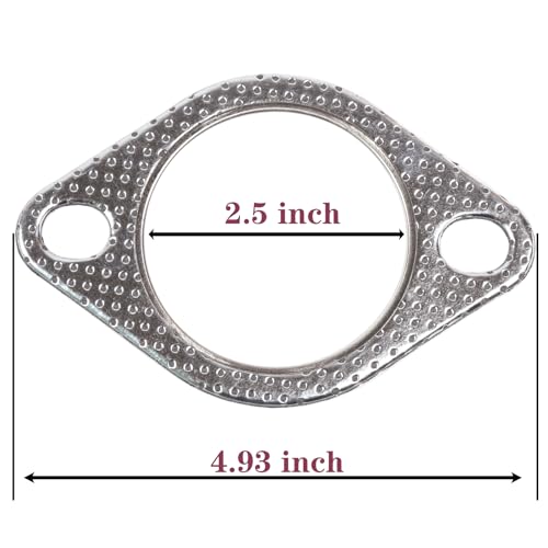 BEONEO-120-06310-0002 (2.5 Inch) 2.5" ID 2 Bolt MLSG High Temp Exhaust Gasket (Qty 2) - Heavy Duty be made of Metal And Fiber Laminate. - Image 2