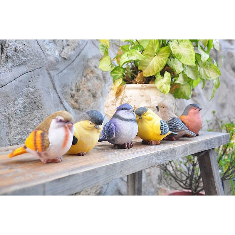 VILIGHT Bird Decor Decorative Birds  Outdoor and Indoor Bird Statues and Figurines  Bird Decorations for Home and Garden  Real Birds Size Set of 6
