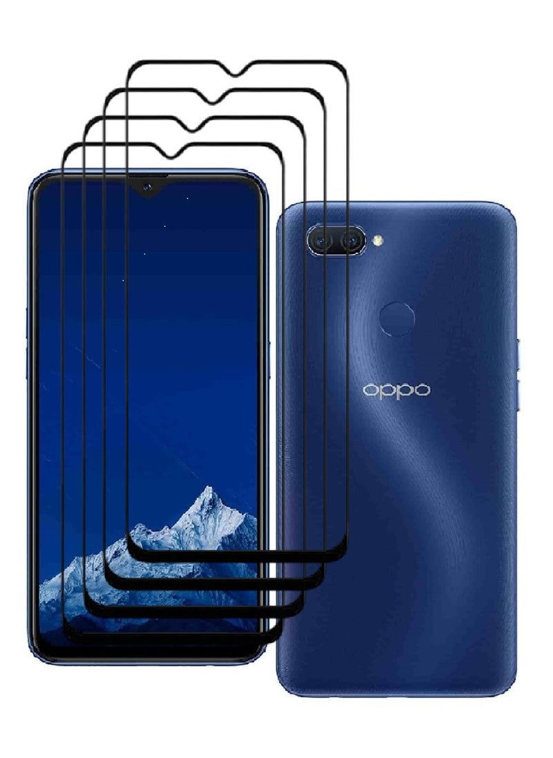 AINA 4 Pieces Tempered Glass Screen Protector 5D Designed For Oppo A11k Full Glue Edge to Edge Full Screen Coverage And Bubble Free - Image 1