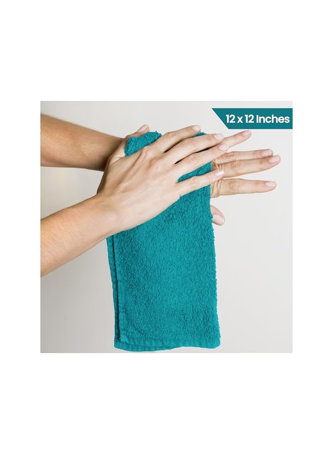 The Bros Cotton Washcloths Set - 100% Ring Spun Cotton, Premium Quality Flannel Face Cloths, Highly Absorbent and Soft Feel Fingertip Towels (24 Pack, Turquoise) - Image 3