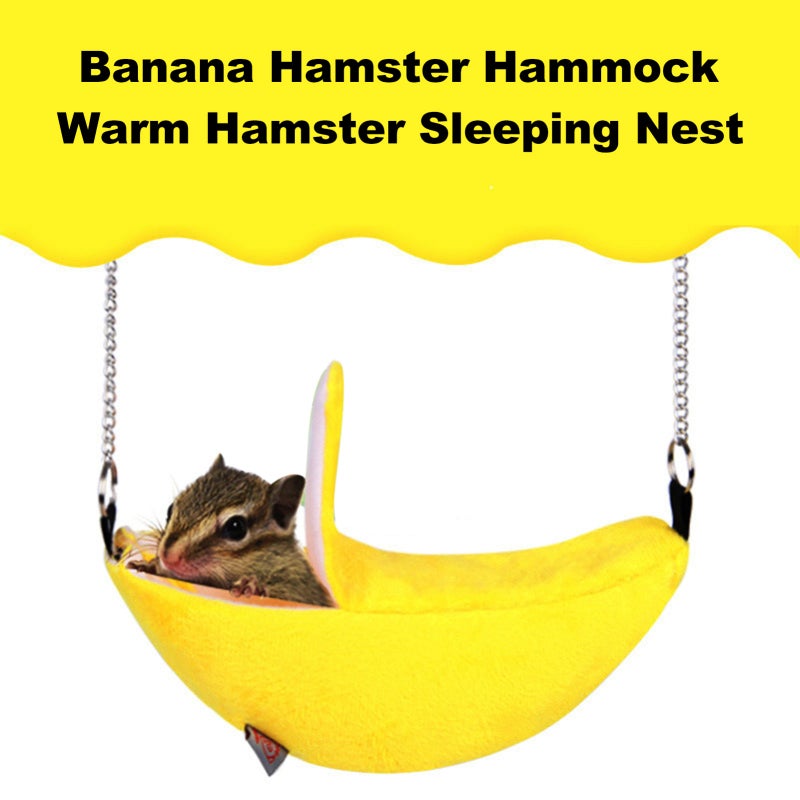 Hanging Banana Pet Bed: 20cm X 6.5cm Short Plush Soft Comfortable Warm - Adorable Yellow Durable Bed for Small Pets Like Squirrel Hamster Home Use - Image 4