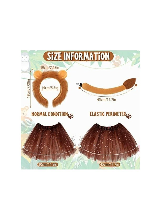Lion Costume Set with Headband and Skirt for Girls and Women Perfect for Carnival and Cosplay - Image 3