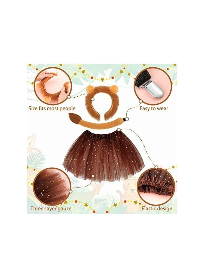 Lion Costume Set with Headband and Skirt for Girls and Women Perfect for Carnival and Cosplay - Image 4