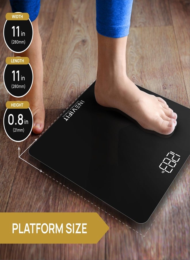 إنيفي فيت ميزان حمام INEVIFIT، ميزان رقمي عالي الدقة لقياس وزن الجسم، يقيس الوزن حتى 400 رطل. يشمل البطاريات. - Image 4