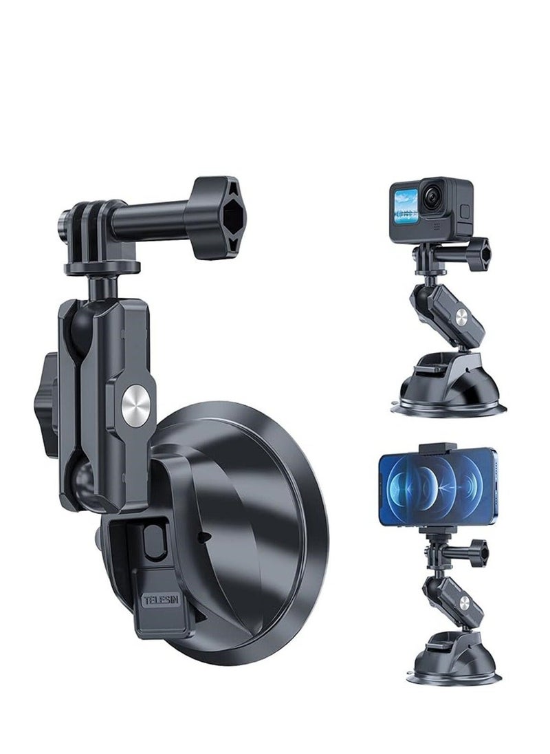 Car Suction Cup Mount for GoPro, Insta 360 Phones, Windshield Window Dashboard Holder Boats Vehicle Attach for Go Pro Max Mini Hero 11 10 9 8 7 6 5 Insta 360 X2 X3 DJI Action 2 3 Accessories - Image 1